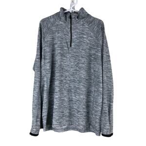 Old Navy Active Heather Gray 1/4 Zip Long Sleeve QZ Breathe Pull-Over Shirt Top